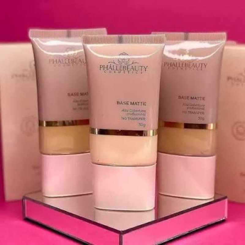 Base Líquida com Alta Cobertura e Acabamento Matte - PhálleBeauty