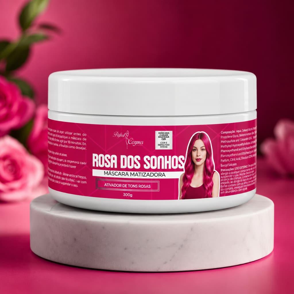 Máscara Matizadora Rosa dos Sonhos 300g | Ativador de Tons Rosas | Hidratação Profunda