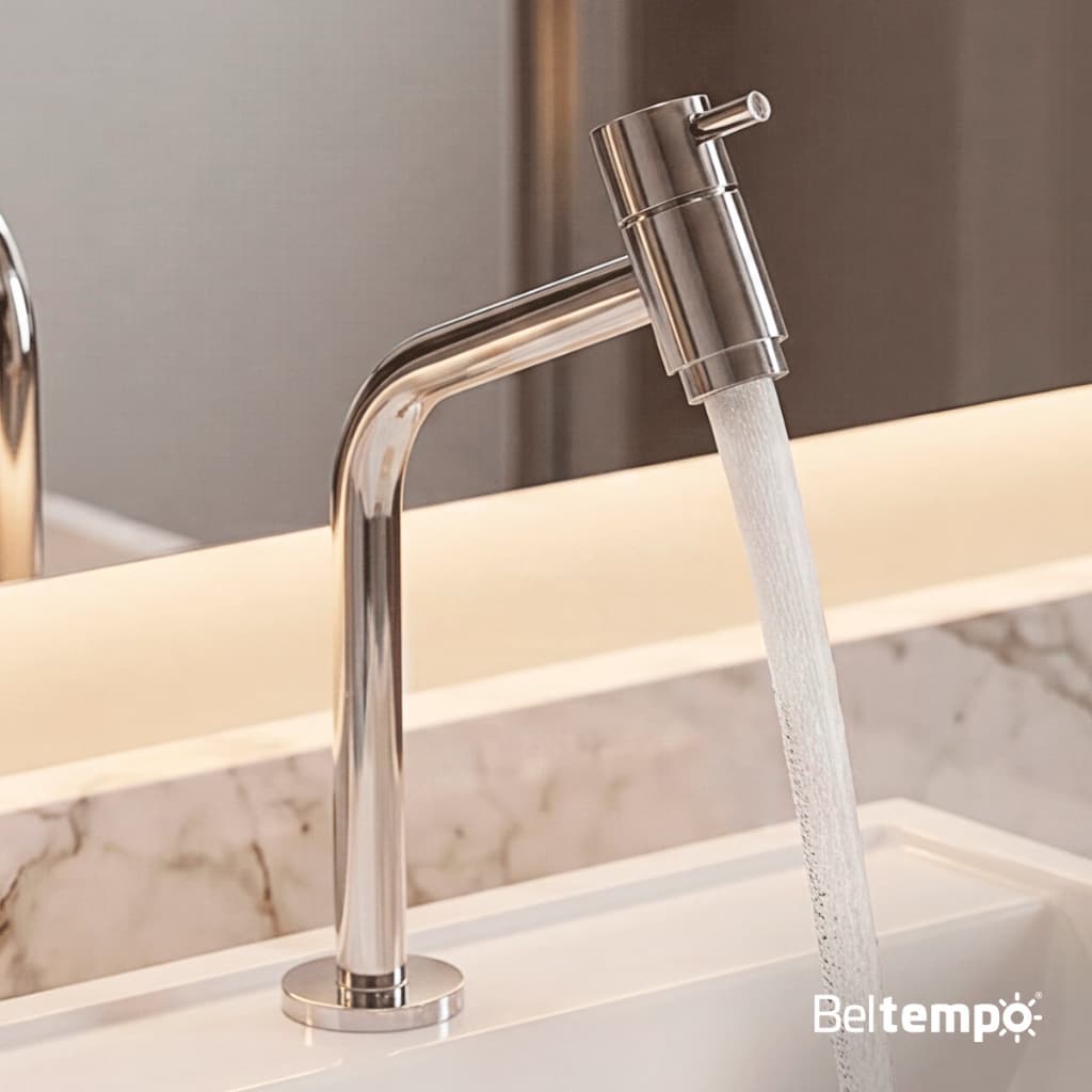 Torneira Banheiro Lavabo Bica Baixa Bancada Inox Link 45° Beltempo