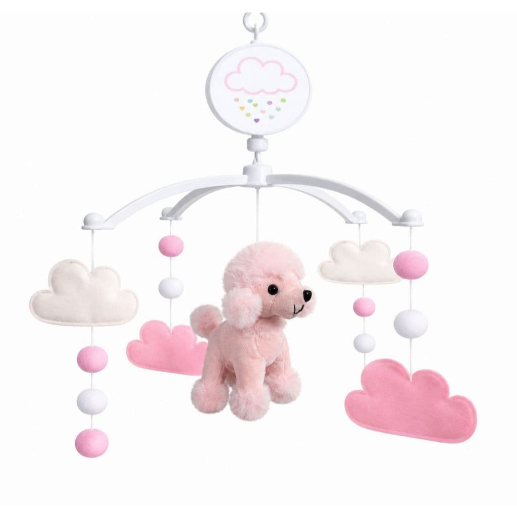 M贸bile Musical e Girat贸rio Cachorrinho Cachorro Cachorrinha Poodle Nuvem Menina