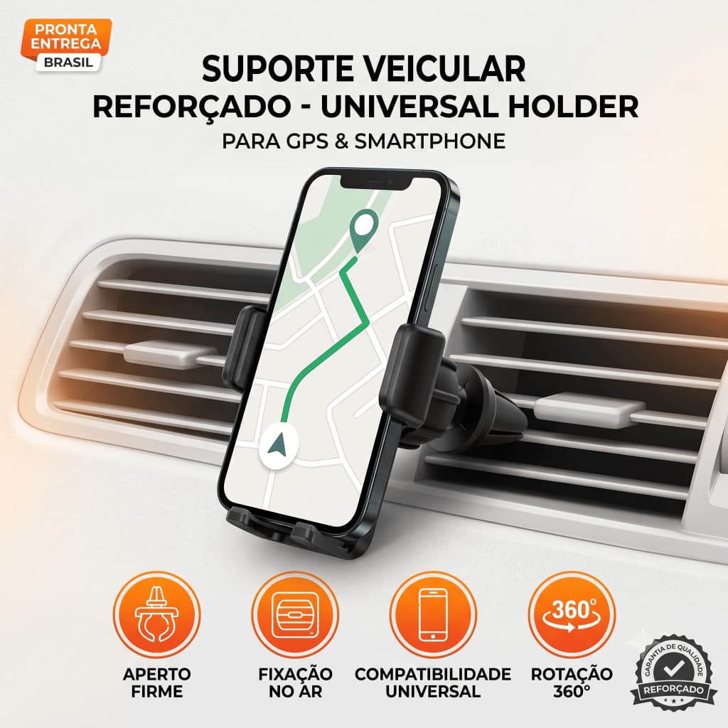 Suporte Veicular Celular Carro Ar Condicionado Universal GPS Smartphone