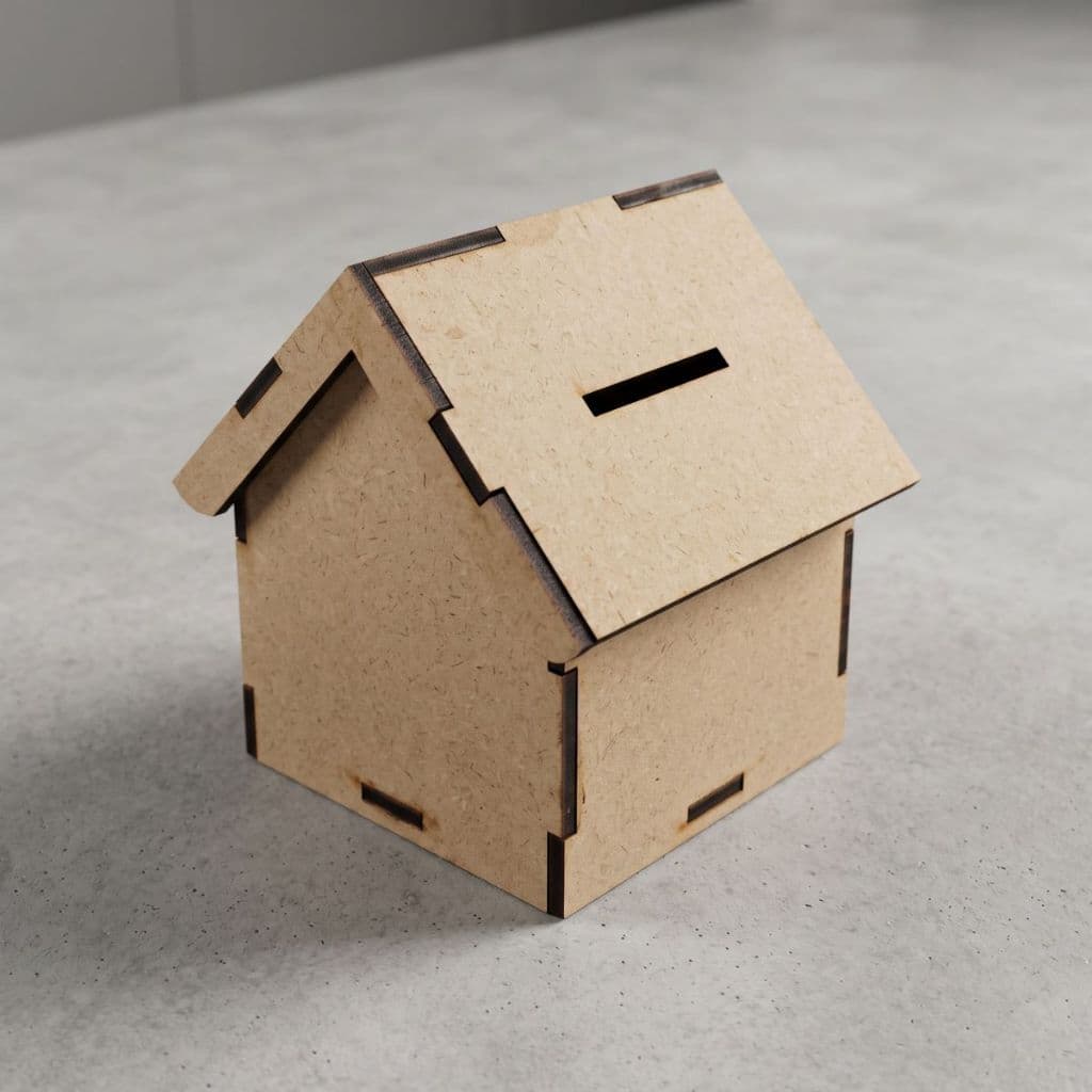 Kit 20 Mini Casinha Cofre 8x8x10 cm Casa Cofrinho mdf cru lembrancinha artesanato