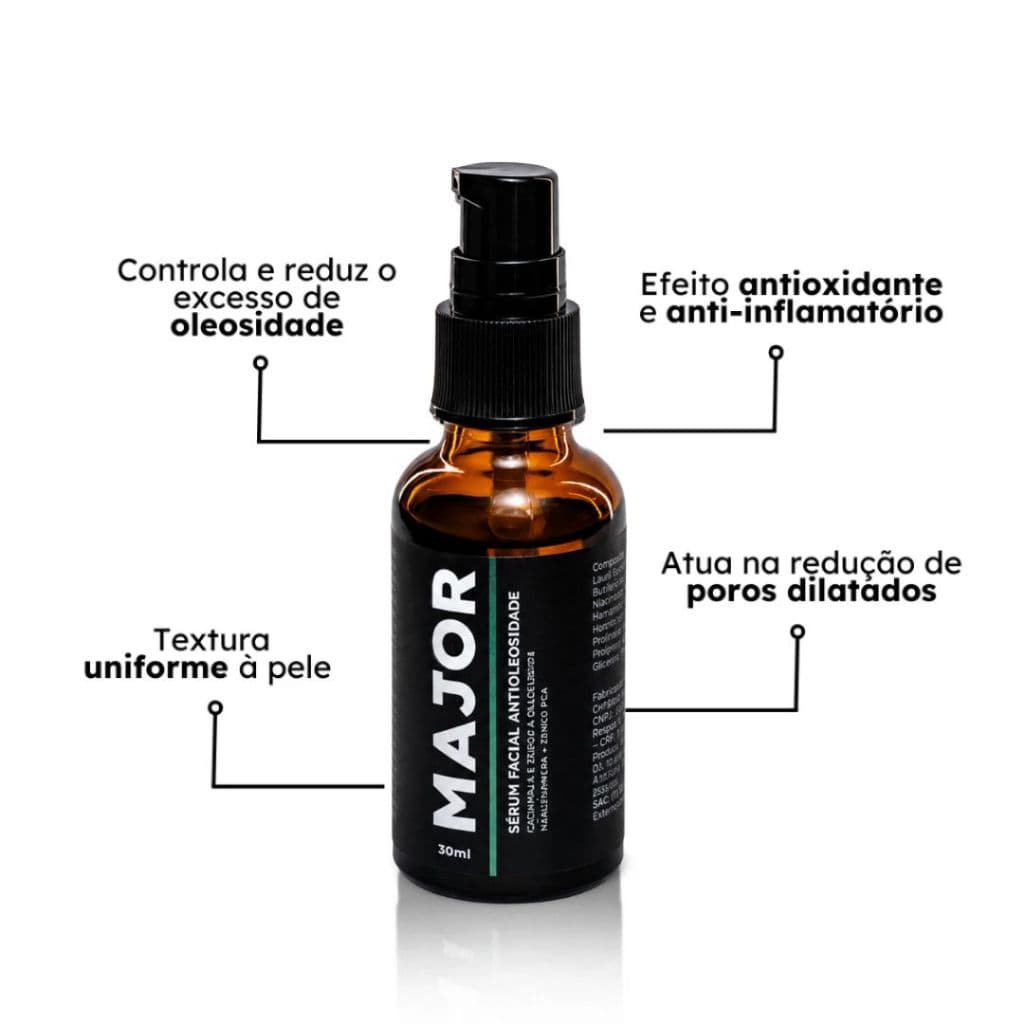 Sérum Controle Da Oleosidade E Poros 30ml - Major
