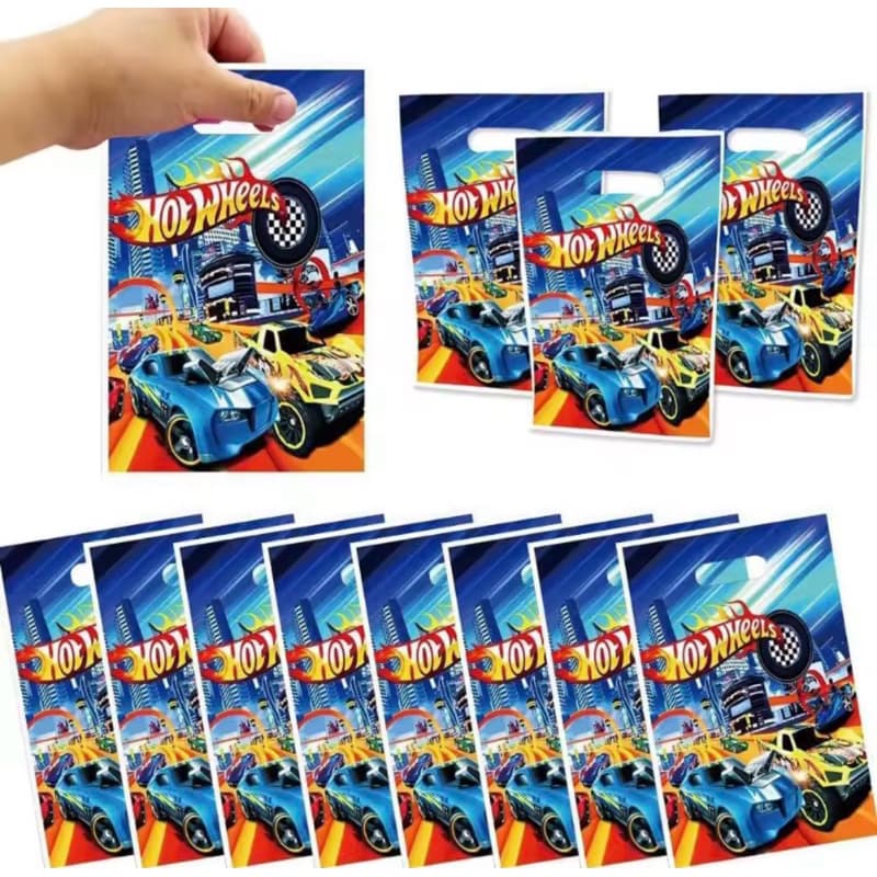 10 Sacolas Hotwheels Carrinhos Aniversário para doces e lembrancinhas sacolinha saquinho