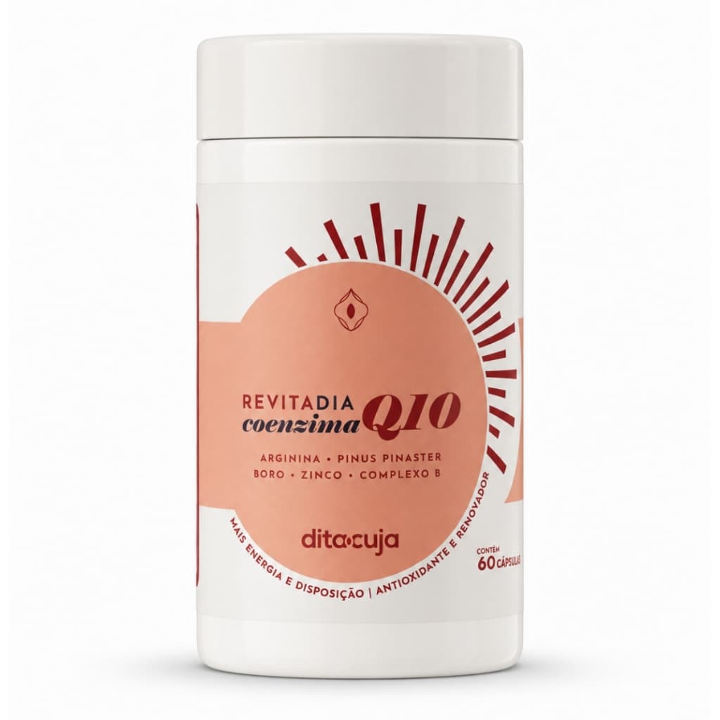 Revita Dia | Energia e Vitalidade Feminina com Coenzima Q10, Arginina e Vitaminas – 60 Cápsulas