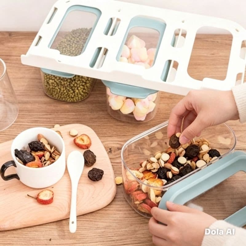 Kit Potes Herméticos Potes Mantimentos Organizador Vedação Segura Compacto Verde