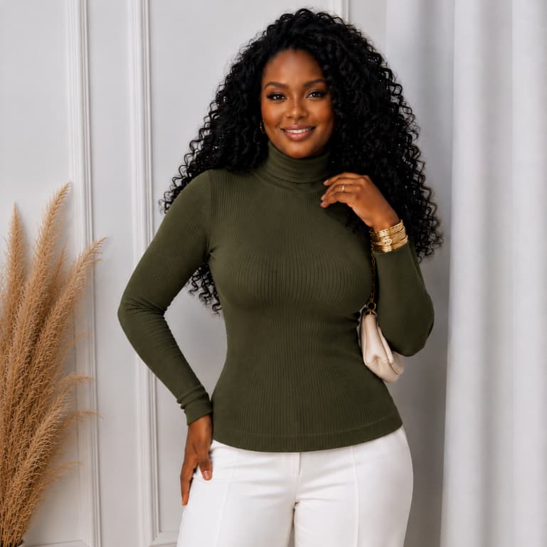 Blusa Cacharrel Feminina Gola Alta Canelada Blusinha Manga Longa Inverno Frio Segunda Pele Premium Promoção