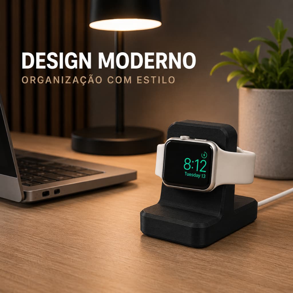 Suporte de Carregamento Preto para Apple Watch Base Dock de Carregamento para Apple Watch