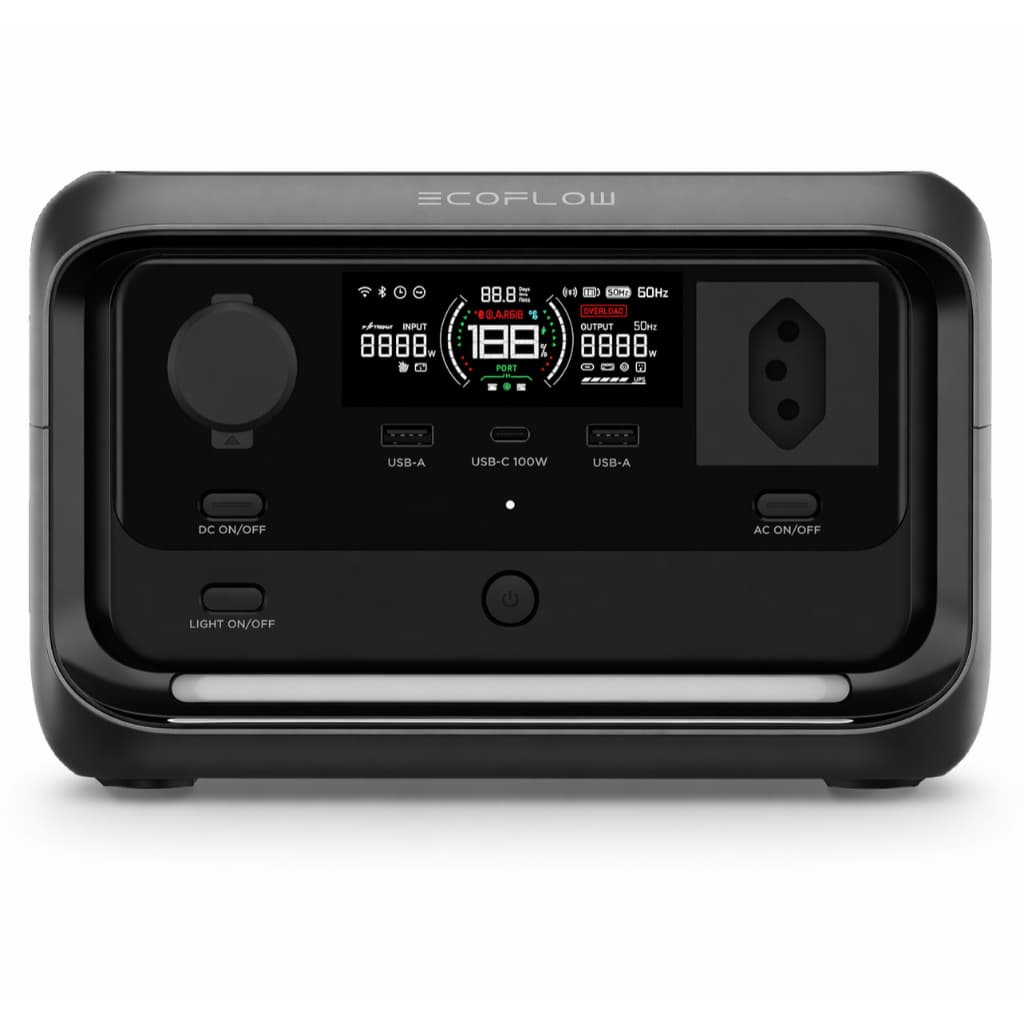 Ecoflow River 3 Plus 220V 1200w 286wh Estação de Energia Portátil Gerador Solar