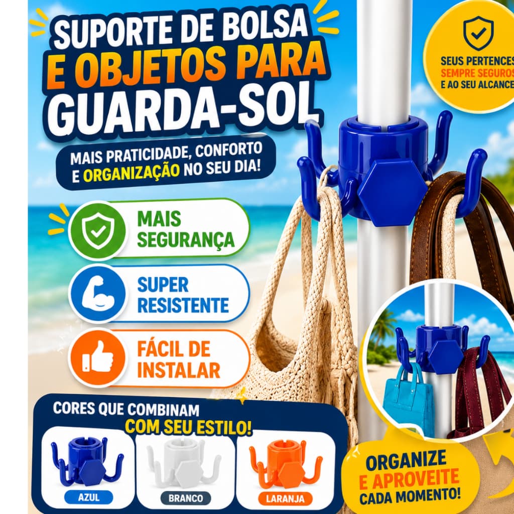 Gancho Guarda Sol Organizador de Cabide de Objetos