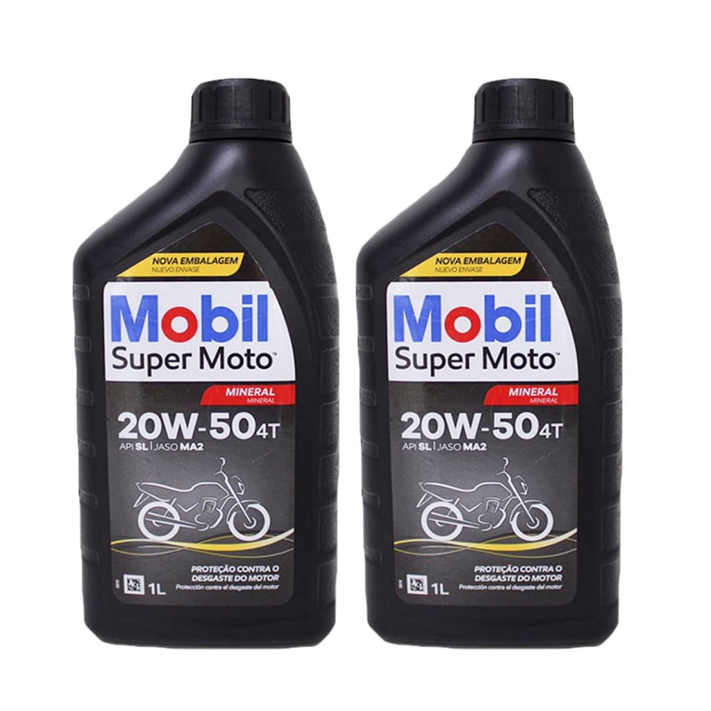 kit 2Lts oleo lubrif. Motor Moto Mobil Super 20w50 4t Api Sl-