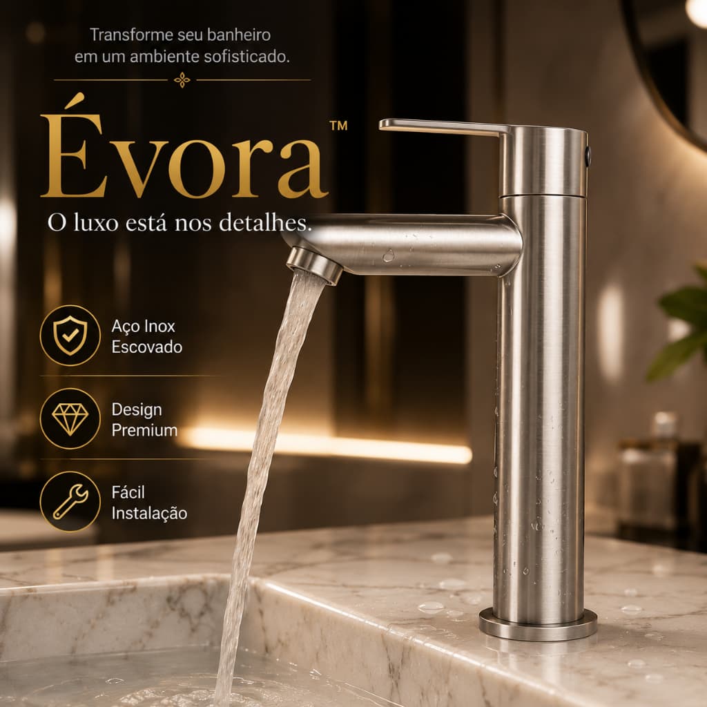 Torneira Metálica Antiga Bancada Bica Giratoria Design Vintage Inox Escovado