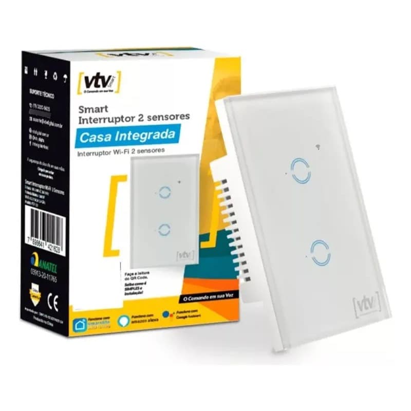 Interruptor Casa Inteligente  2 Sensores Touch Wifi App Smart