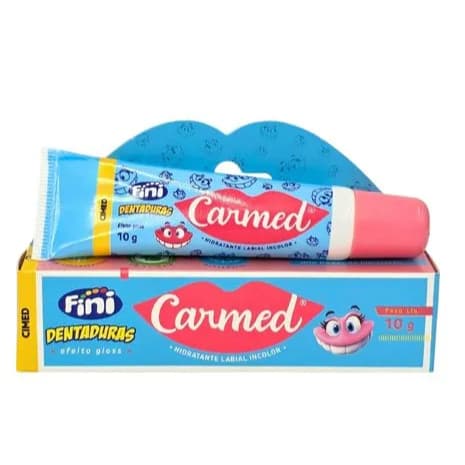 Hidratante Labial Incolor Efeito Gloss Dentaduras Fini Carmed Cimed 10g