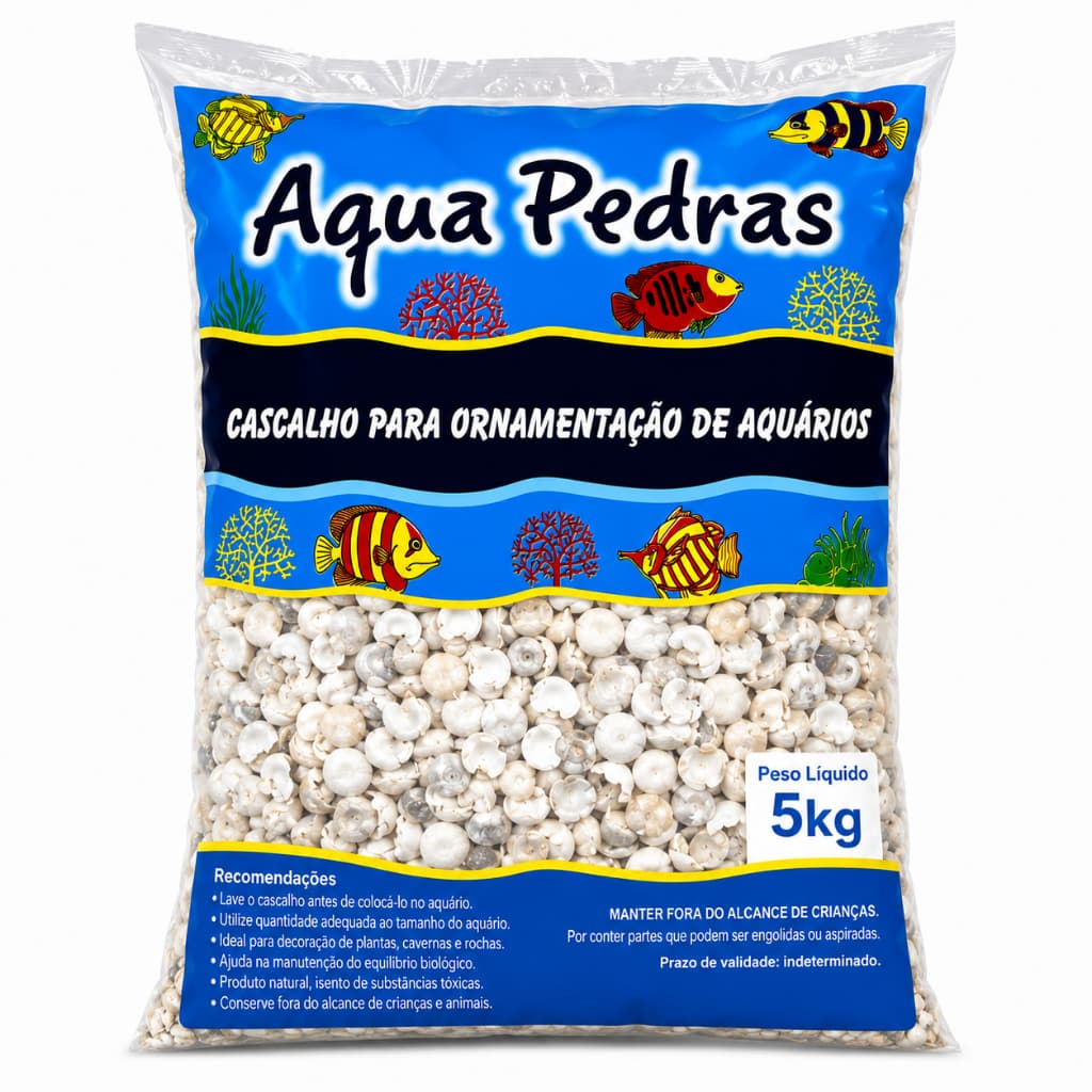 Aragonita Concha Nº 3 5kg para Aquários, Lagos e Jardins