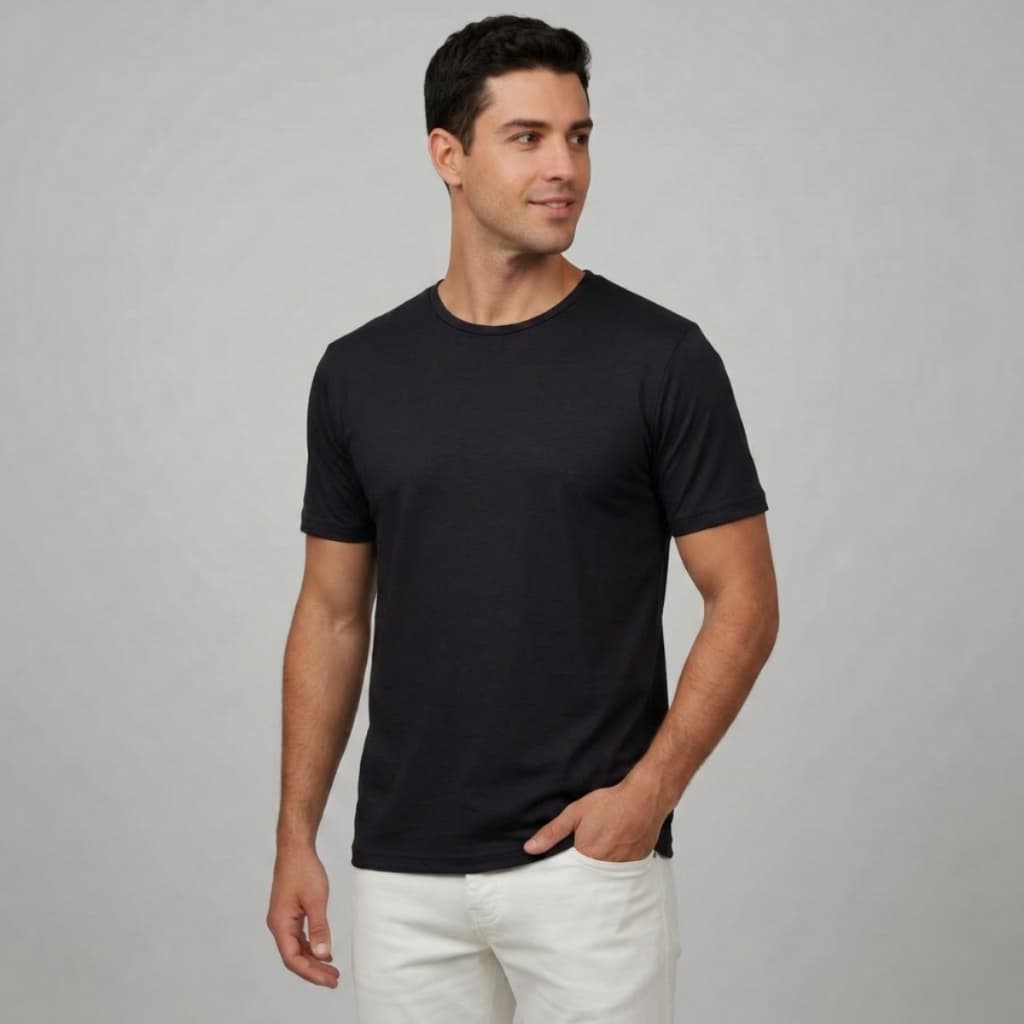 Camiseta Básica Lisa Masculina Versátil Casual Malha Fria Lazer Trabalho Várias Cores