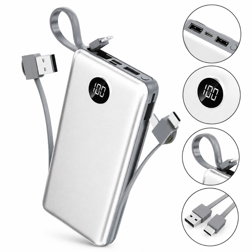 Carregador Portátil Original Power Bank 20000mAh 22.5W Display Digital