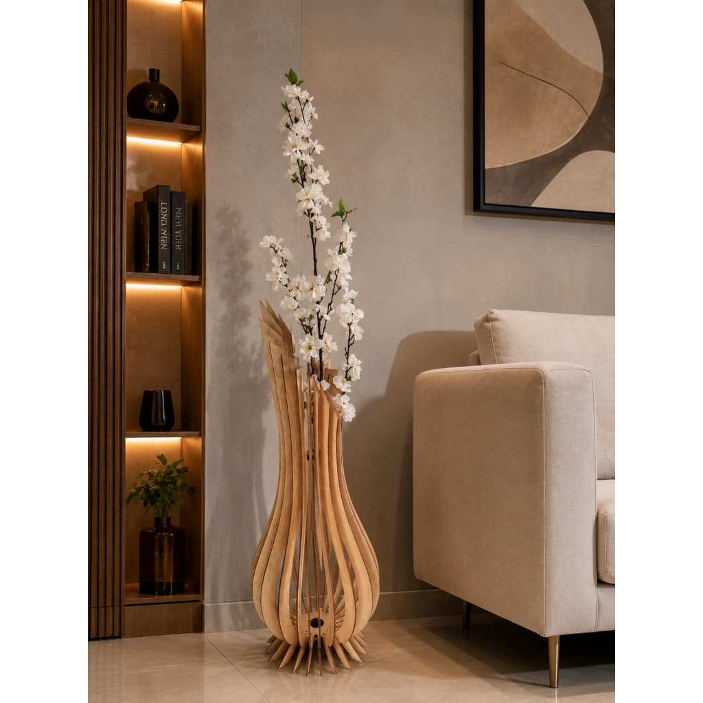 Vaso de Chão Decorativo Grande Ana Maria 90cm em MDF Decoração Moderno para Sala e Hall