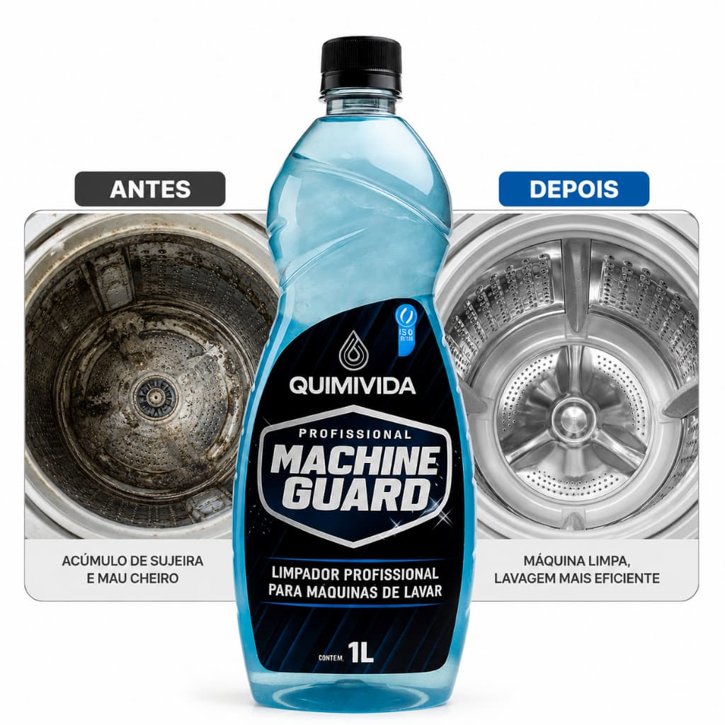 Limpa Máquina de Lavar Roupa até 5 litros - remove resíduos, sabão e odores