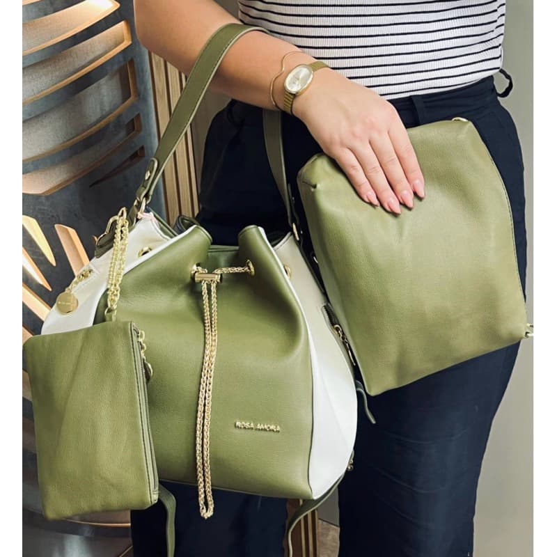 Conjunto de Bolsas Rosa AmorTote Grande e Média Transversal Acompanha Case Notebook Tudo Combinando Dia Dia Maravilhosas