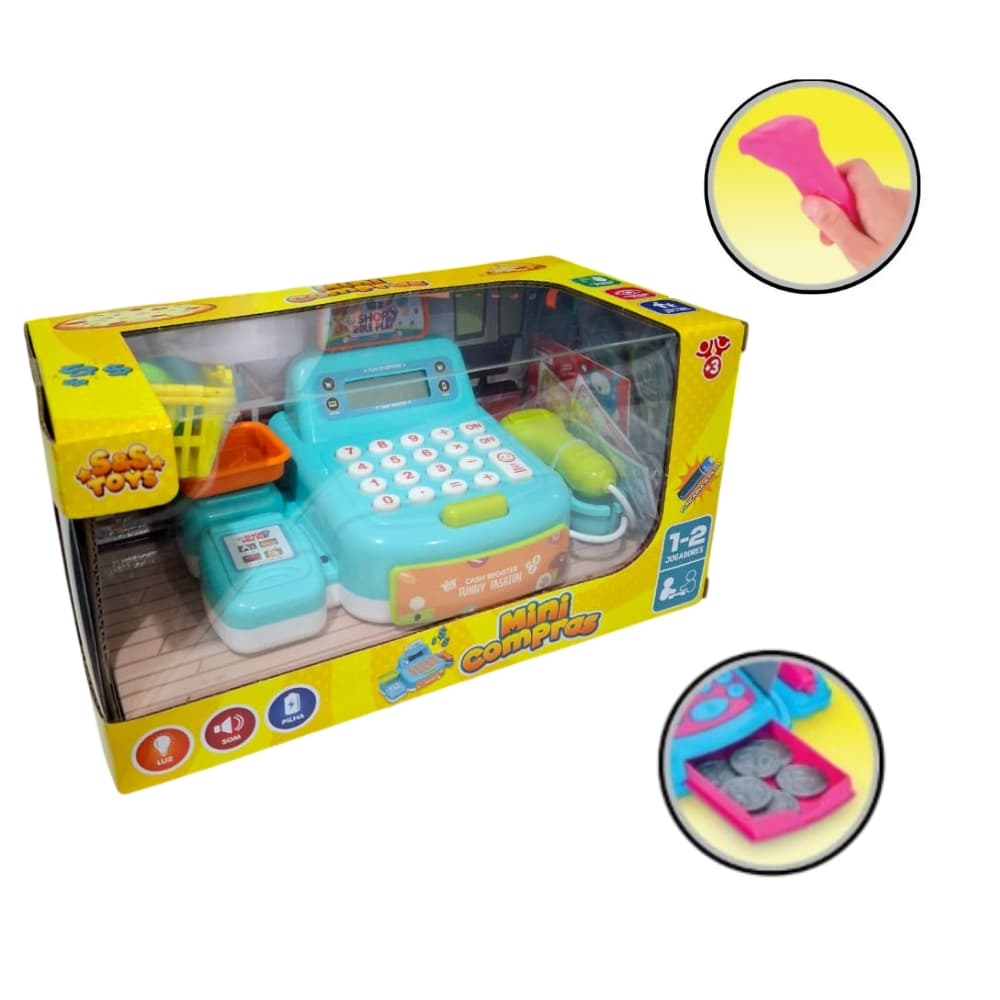 Brinquedo Mini Caixa Registradora Com Calculadora