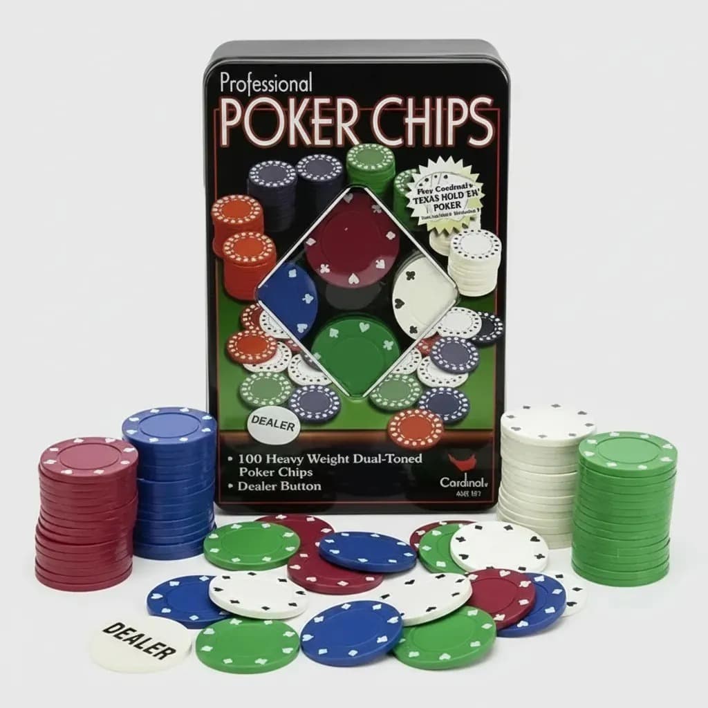 Fichas para Poker com 100 Fichas Plástico 4cm Jogo de Cartas