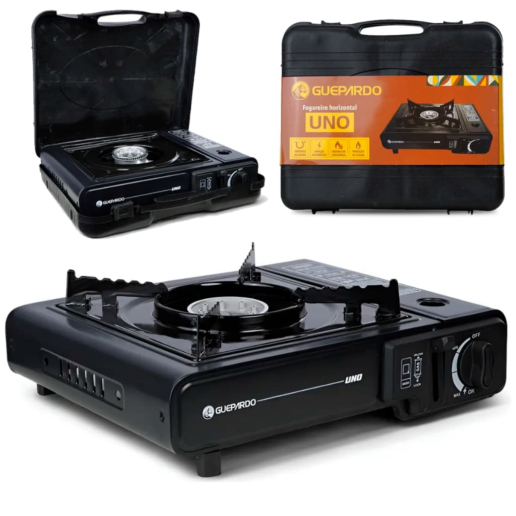 Fogareiro Frontier Única Uno Portátil Para Cozinha Camping e Lazer Azul ou Preto - Nautika Guepardo