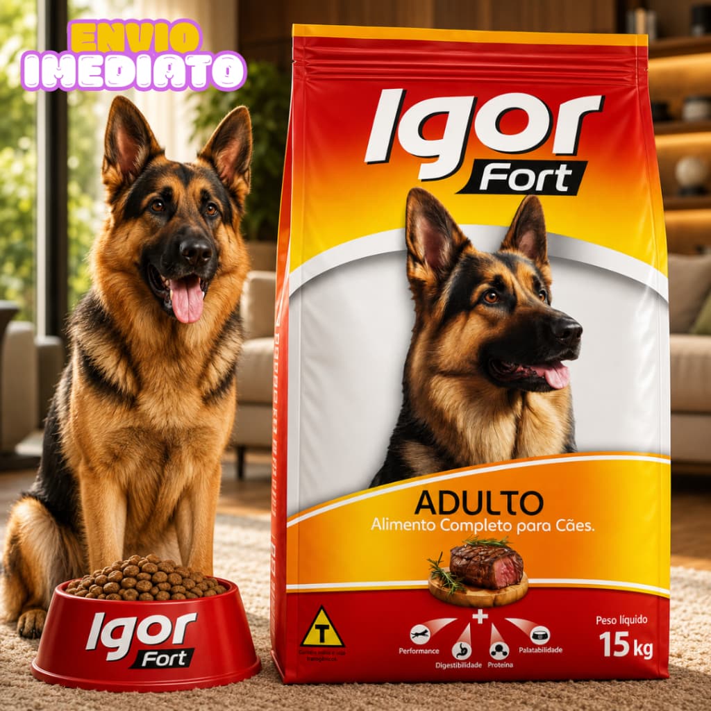 Ração Para Cachorro Carne 15kg Completa IGOR FORT- Envio Imediato
