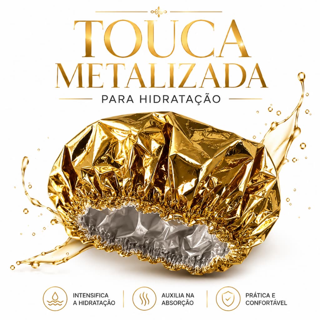 TOUCA METALIZADA PARA HIDRATAÇÃO CAPILAR BANHO Térmica Reutilizável Capilar