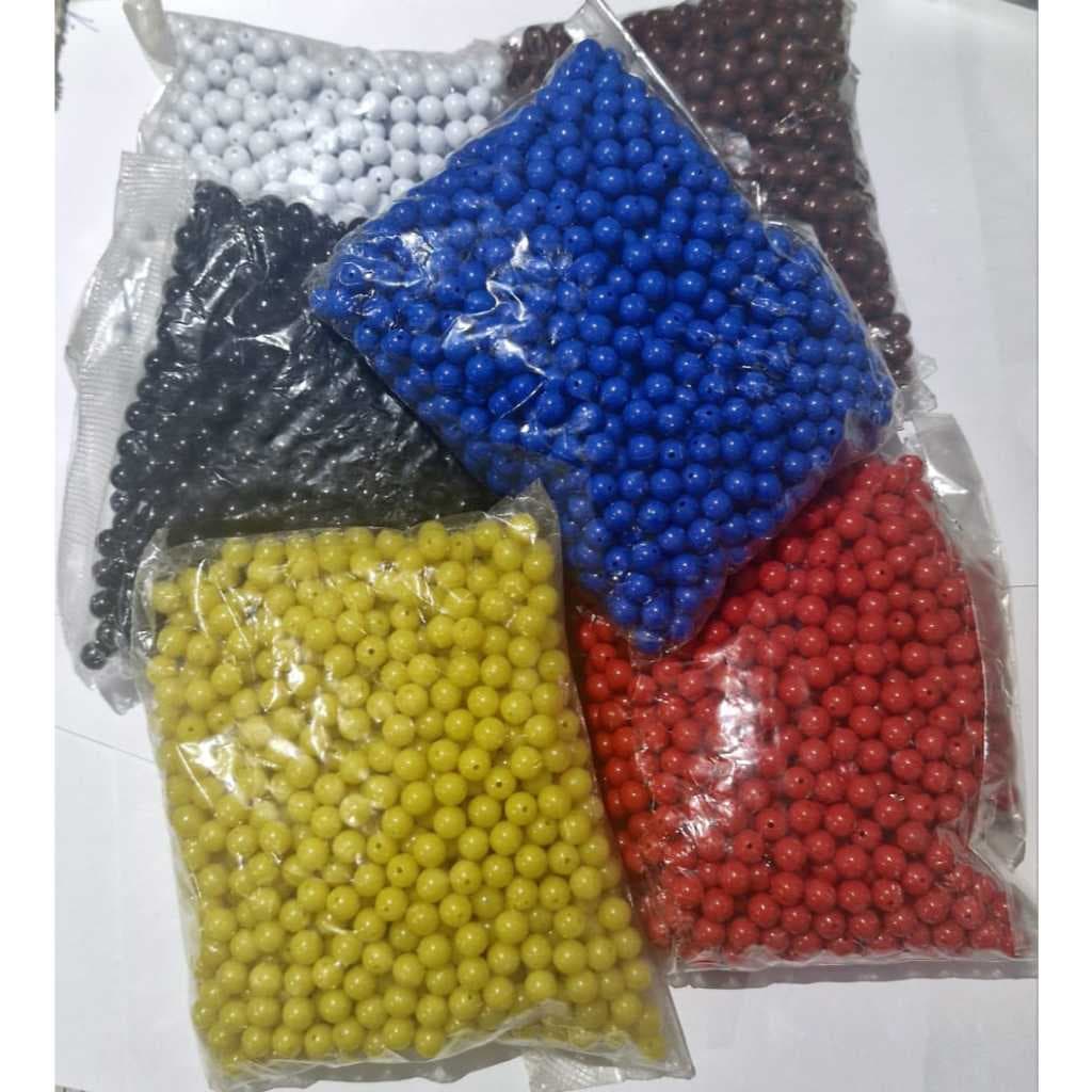 250 gramas de Miçangas abs 6mm para bijuterias, colar, pulseira, brinco e artesanato em geral