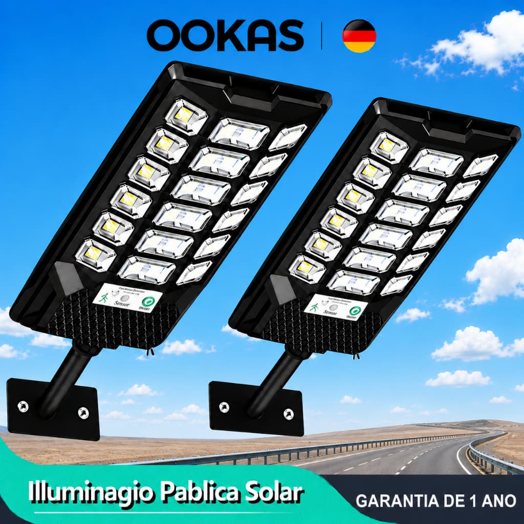 OOKAS Luminária De Rua LED Solar De 120000W Tamanho Extra Grande Classificação De Impermeabilidade IP66