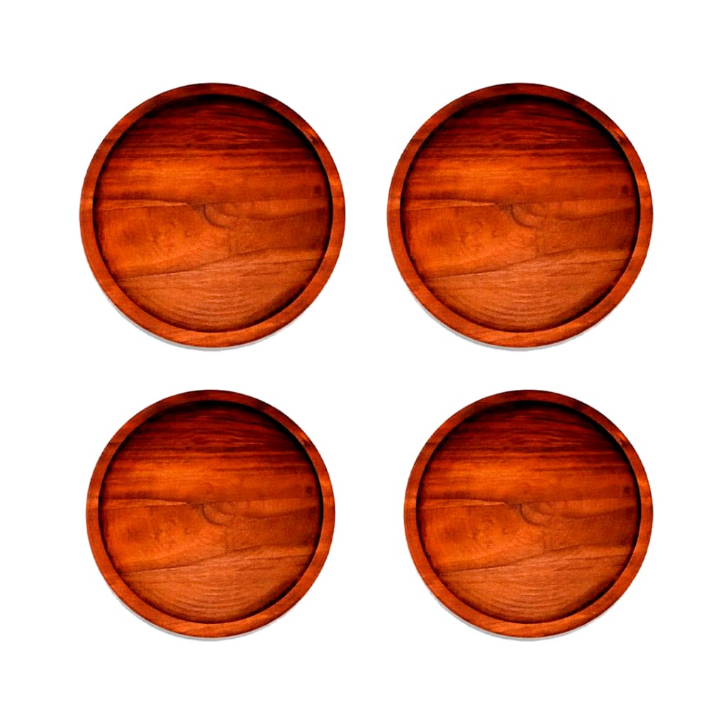 OFERTA 9.9 KIT 4 Bandejas Redonda de Madeira Rustica para Formas de Pizza de 30cm