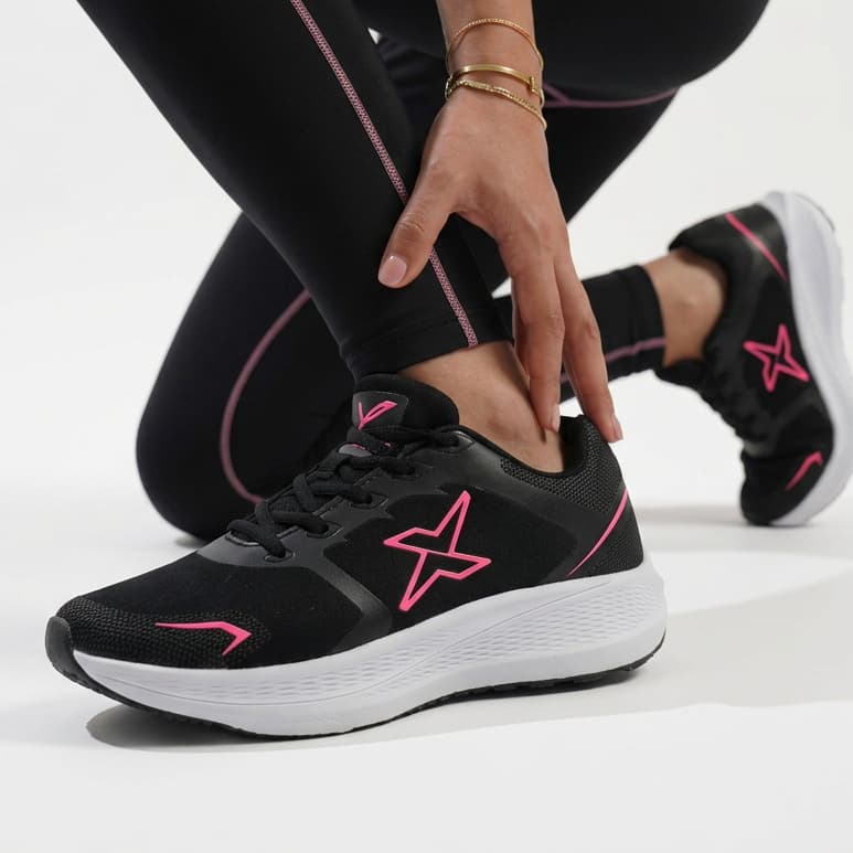 Tênis Esportivo Feminino Leve Academia Caminhada Corrida Confortável Casual Preto