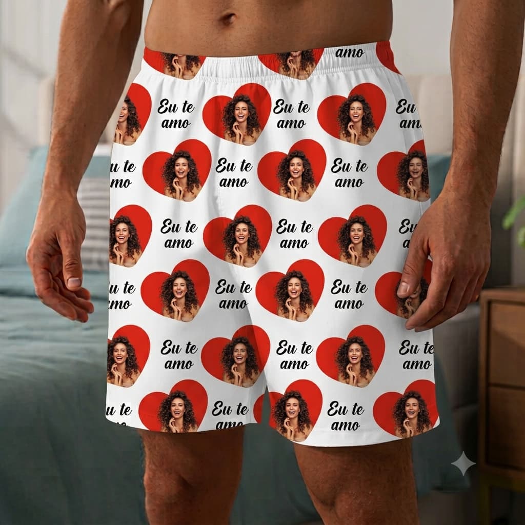 Samba Canção Personalizado com Foto no Coração e frase Te Amo Presente