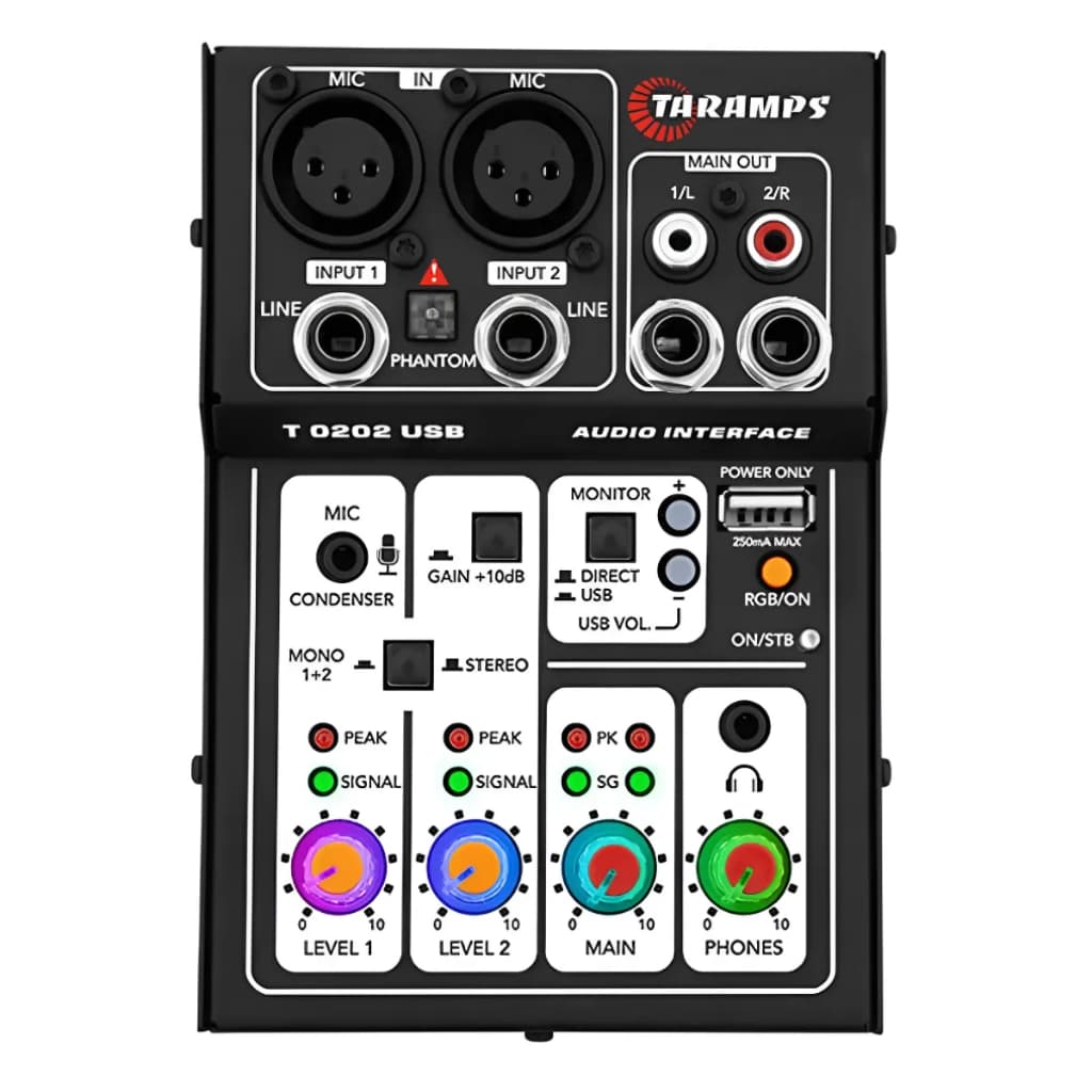 Mesa De Som Interface Taramps T0202 Usb 2 Canais Rgb