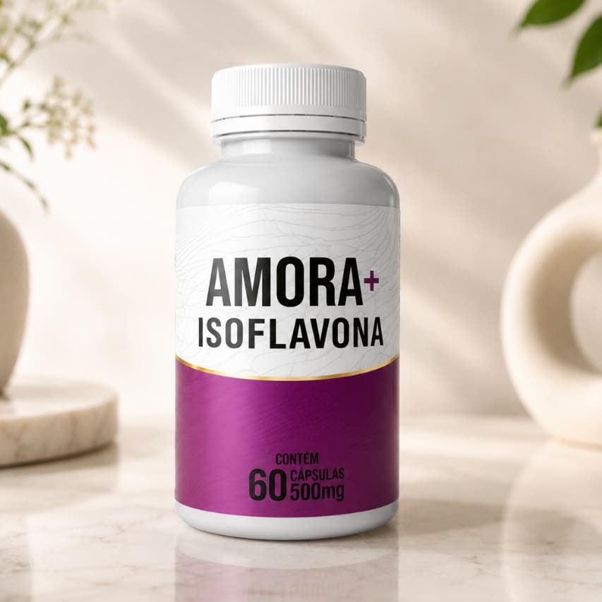 Amora + Isoflavona 60 Cápsulas | Bem-Estar Feminino e Equilíbrio Diário