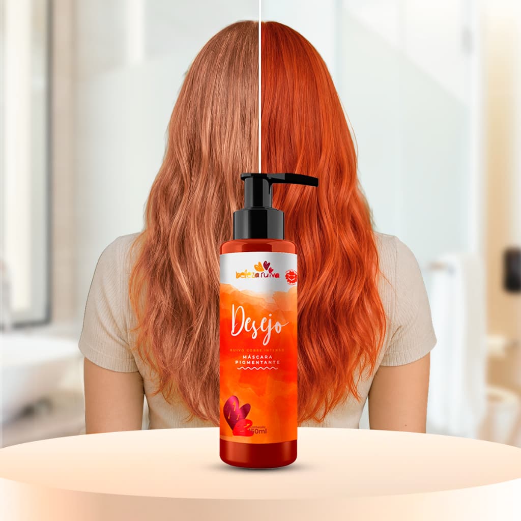 Tonalizante Ruivo Cobre Intenso Desejo 150ml Sem Amônia Vegano Beleza Ruiva Intensifica Cor Brilho