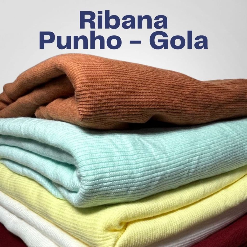 Pacote Retalhos Ribana sortida para punho, gola - Cores Sortidas Peças Pequenas