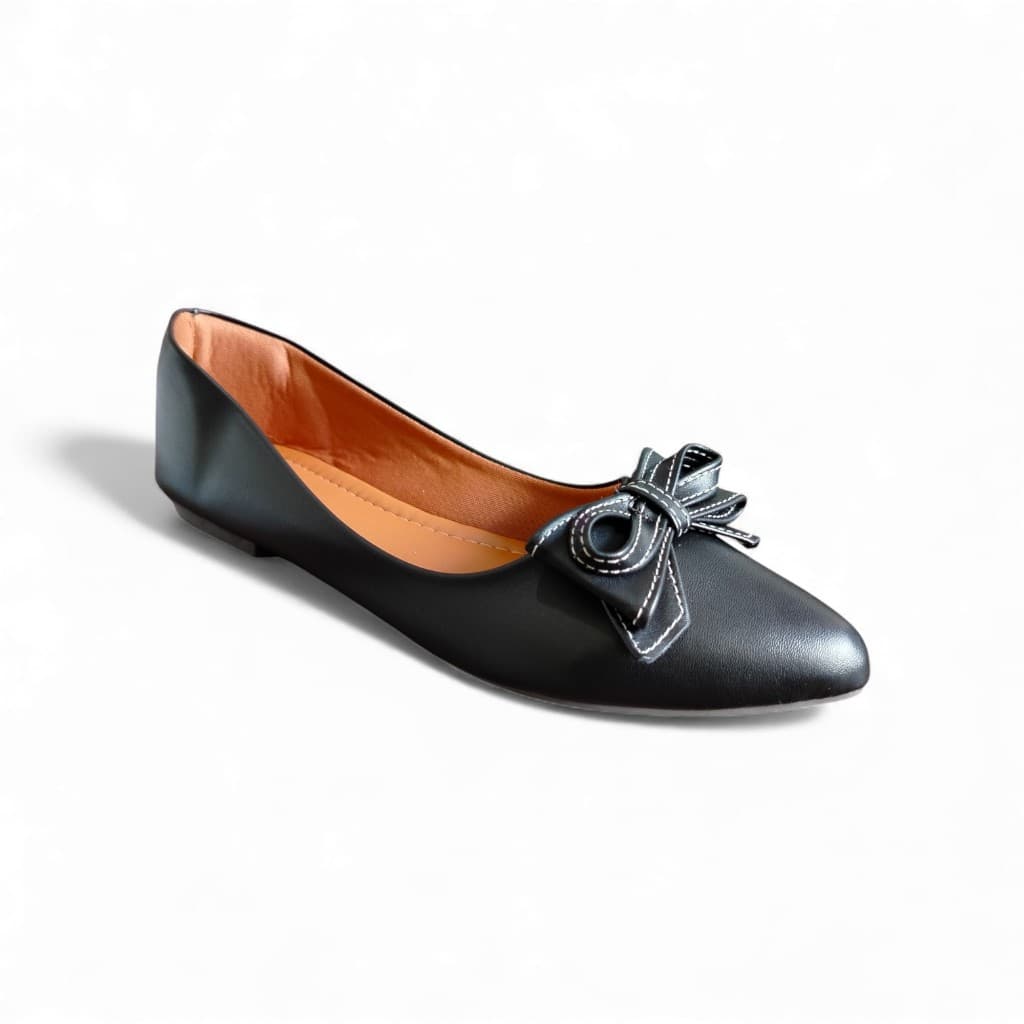 Sapatilha Feminina Bico Fino com Laço Confortável Casual Sapato Feminino Elegante Trabalho
