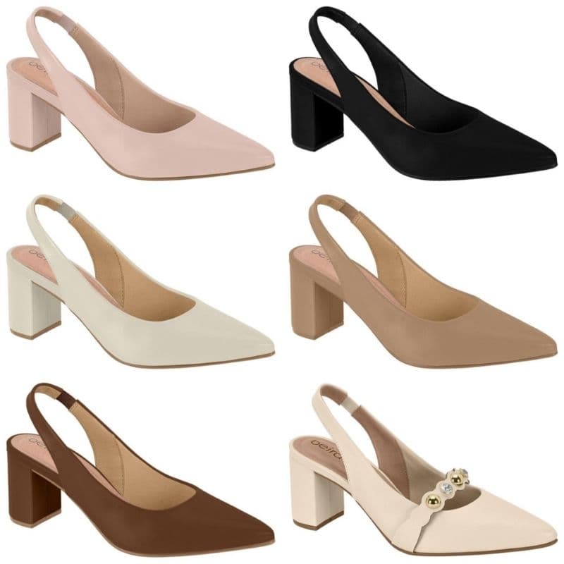 Scarpin Slingback Sapato Sandália Feminino Beira Rio Salto Médio 4241231