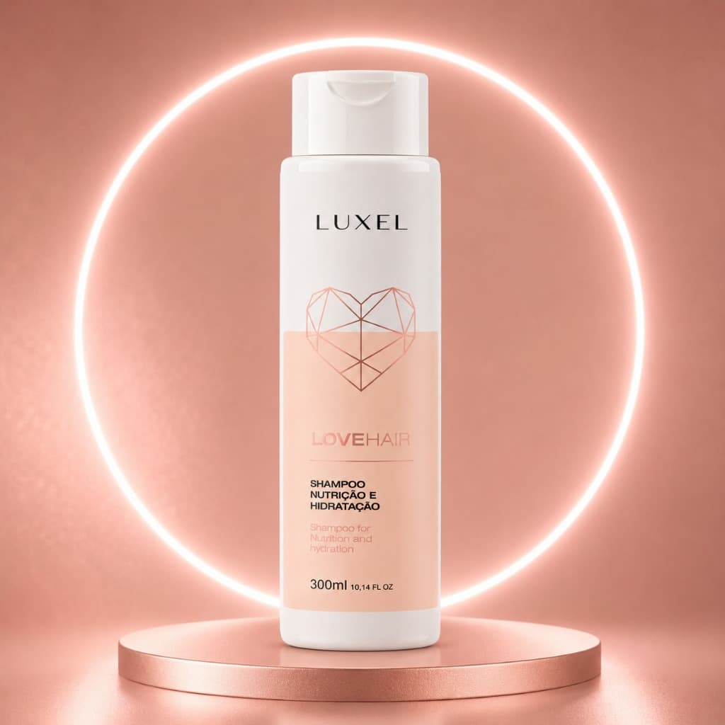 Shampoo Nutrição e Hidratação - Love Hair Rose - 300ml - LUXEL