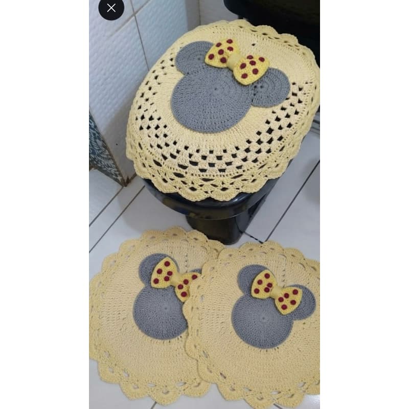 Jogo da Minie crochê, kit de banheiro decoração em  crochê