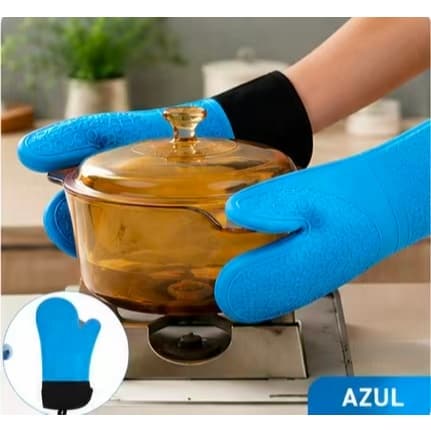 Luva Térmica Longa de Silicone para Cozinha Resistente ao Calor