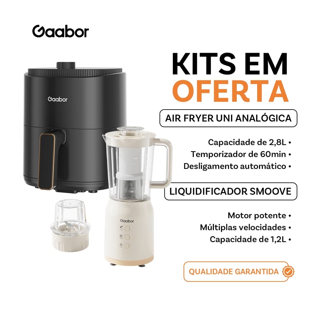 [Venda em conjunto]Gaabor Fritadeira Air Fryer 2,8L 800W 360° Ar Quente + Eletrodomésticos de cozinha