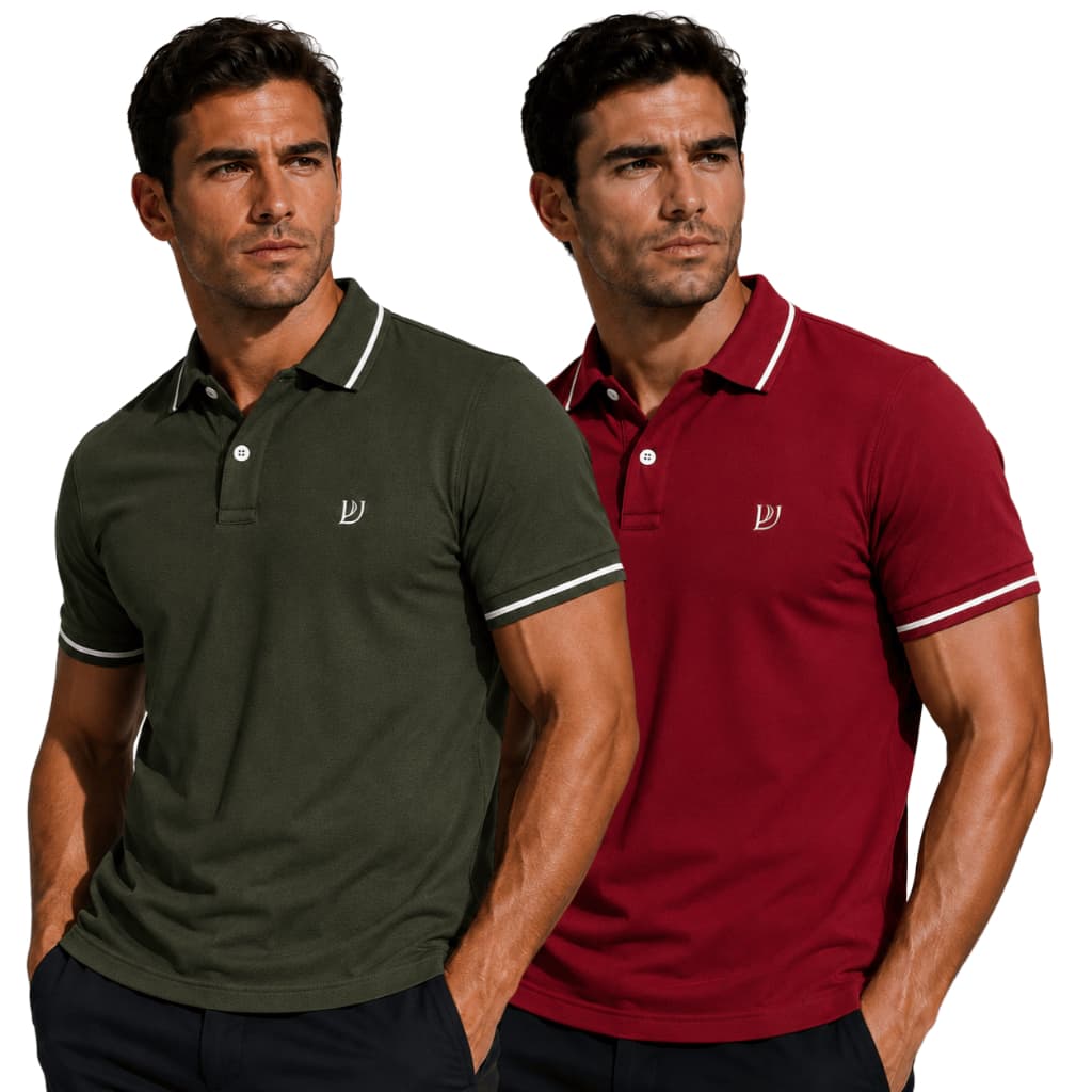 Kit 2 Camisas Gola Polo Malha 100% Algodão