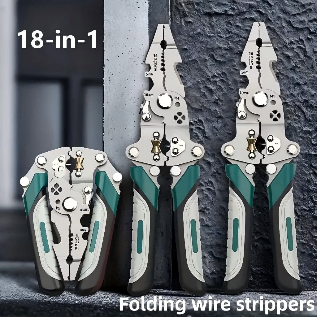 18-in-1 multi-functional crimping pliers, can be used for twisting, separating, stripping wires and electrical tools