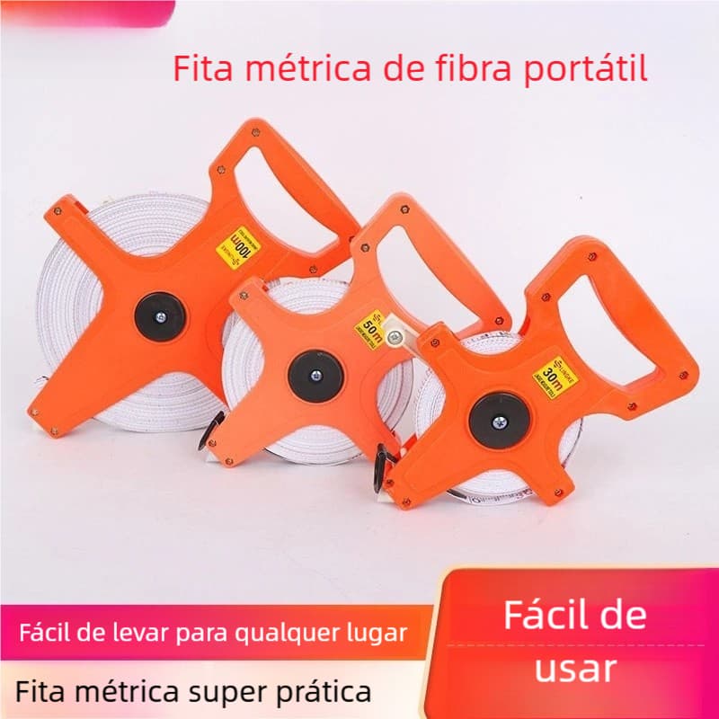 Fita Métrica de Fibra de Vidro Resistente Trena Caixa Aberta Profissional
