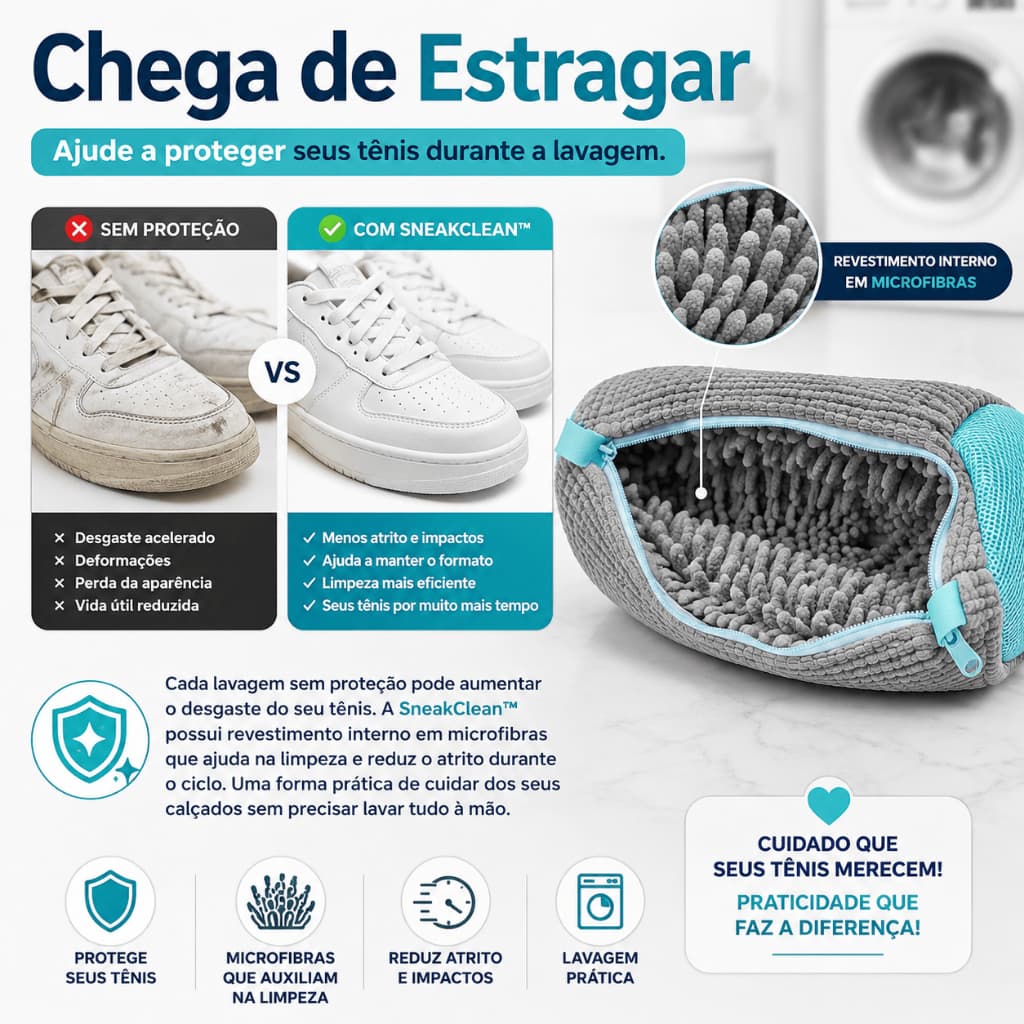 Bolsa Lava Tênis SneakClean™ para Máquina de Lavar - Cor Sortida