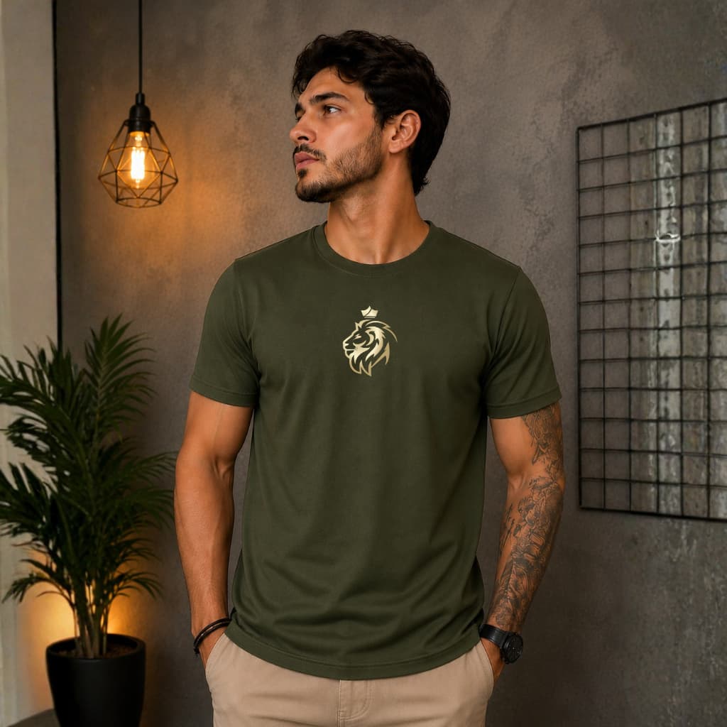 Camiseta Estampada Leão Estilosa Minimalista Promoção Envio Imediato