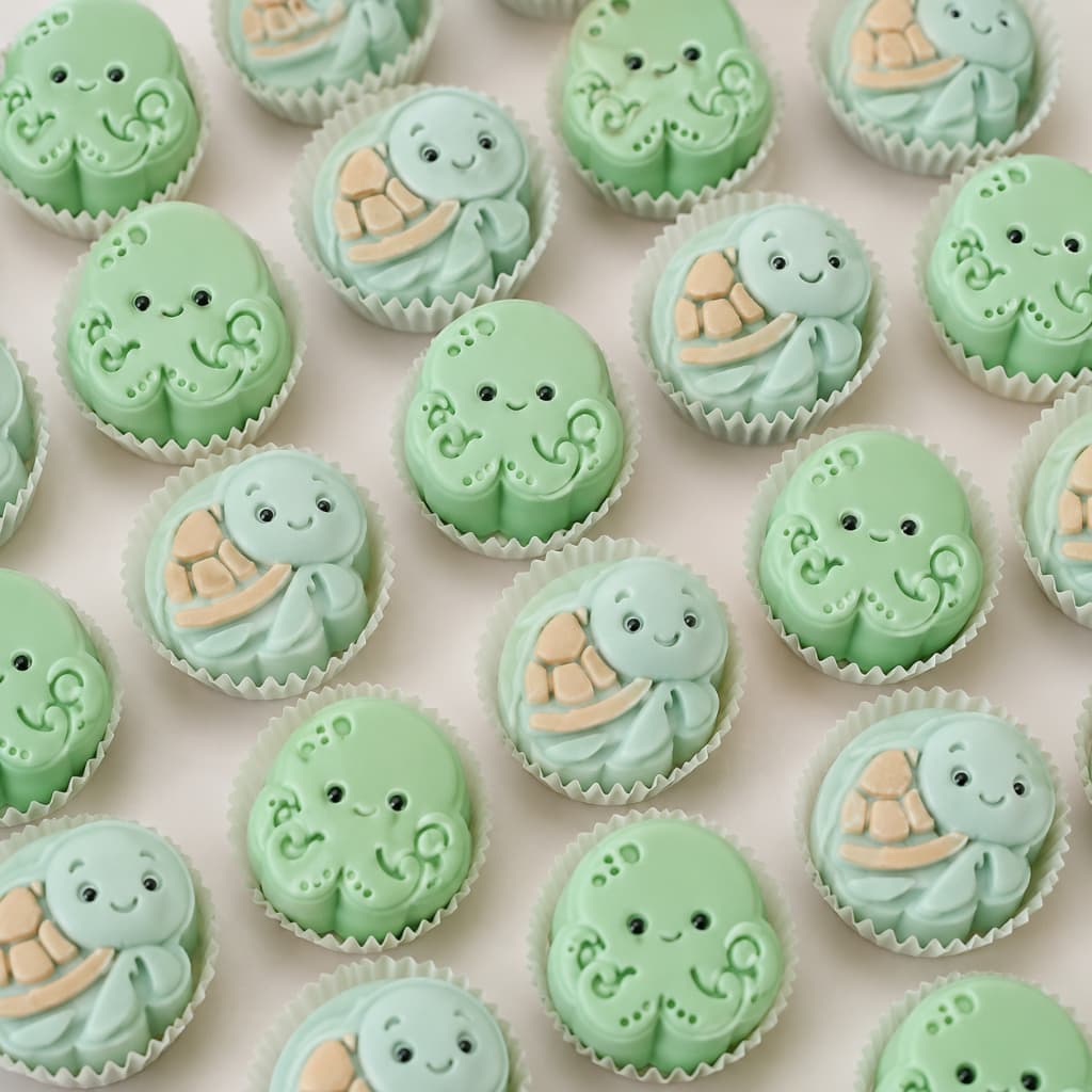 Ejetor Modelador Para Brigadeiro Polvo Fofinho Tartaruga Confeitaria Massas Biscuit